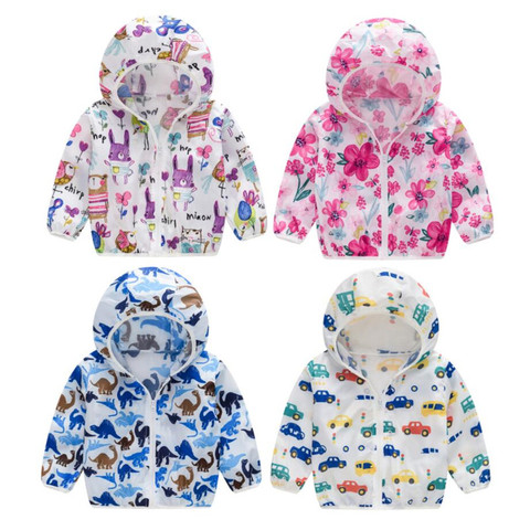 2022 Cute Baby Girl Jacket Boy Hooded Coat Sunscreen Baby Boys Girls Long Sleeved Summer Sun Protection Kids Clothes Outwear ► Photo 1/6