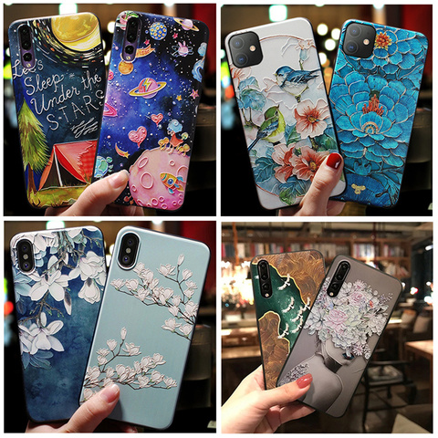 Case For Xiaomi Mi Redmi Note 9 10 10T 9T 8T 8 9A 7A 7 9S Pro Lite A1 A2 6X 5X X3 NFC F1 Case 3D Emboss Flower Soft TPU Fundas ► Photo 1/6