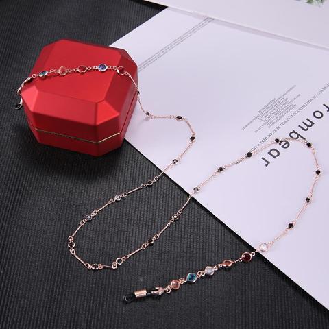 Skyrim Colorful Crystal Sunglasses Chain Women Chic Gold Color Lanyard Strap Anti-slip Eyeglass Cord Rope for Glasses Accessory ► Photo 1/6
