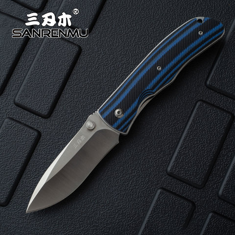 SANRENMU 2022 NEW 9055 Pocket Folding Knife Outdoor Camping Survival Tactical Tool EDC KNIVES 8Cr13MOV Steel Blade G10 Handle ► Photo 1/6