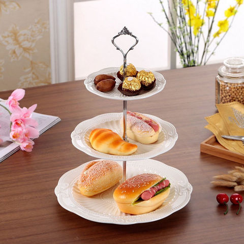 1 Set 2 or 3 Tier Crown Wedding Party Birthday Cake Plate Stand Handle Fitting Rod Fruit Plates Stand Pastry Tray Cake Stand ► Photo 1/6