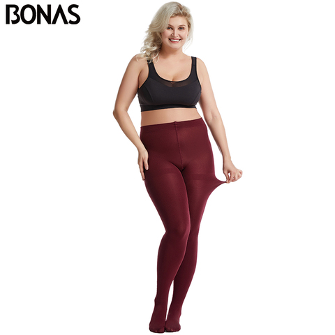 BONAS Thick Tights Velvet Pantyhose Women Autumn Winter Tights Female High Elastic Waist Warm Plus Size Pantyhose Warm Leggins ► Photo 1/6