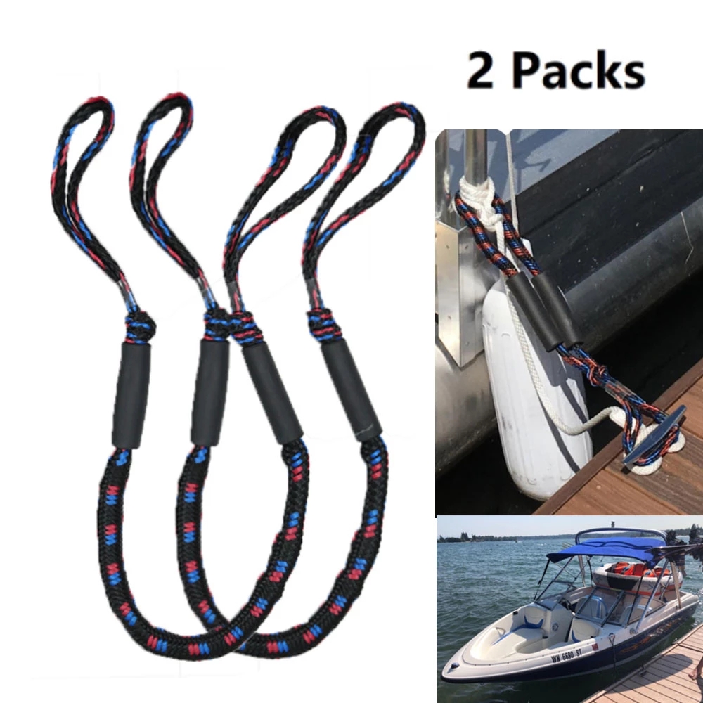 2Pcs/set Boat Elastic Rope Ship Mooring Ropes For Kayak Canoe Yacht Motorboat 