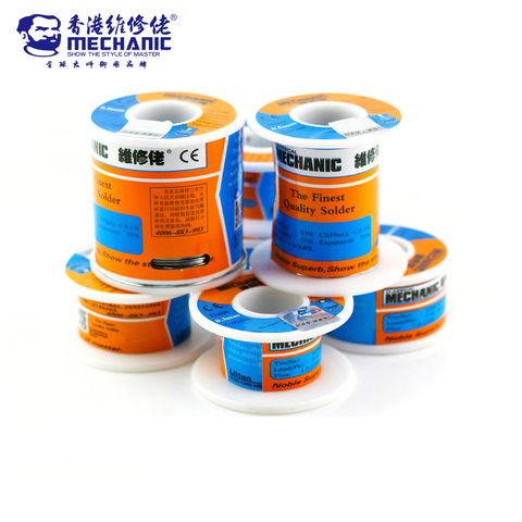 MECHANIC HX-T100 High Purity Low Melting Point Solder Wire 100g 500g Sn63% Pb37% 0.3/0.4/0.5/0.6/0.8/1.0/1.2mm Tin 1%~3% 183C ► Photo 1/5