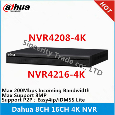 Original Dahua 4K NVR NVR4208-4KS2 8CH NVR4216-4KS2 16CH NVR4232-4KS2 32CH without PoE ports Network Video Recorder ► Photo 1/2