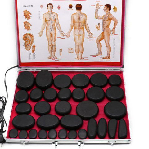 Portable Massage Stone Heater Case Heating Box Electric Spa Hot Stones Massage Stones Warmer Set Tool Relieve Stress Back Pain ► Photo 1/6