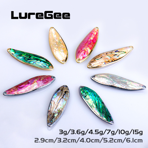 LureGee Metal Jig Spoon Hard Baits 3g 3.6g 4.5g 10g 15g Multi-color Pure Copper Shell Sequins Discoloration Underwater ► Photo 1/6