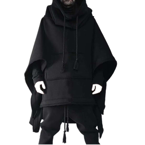 Cape Cape Cape Cape Medium Long Bat hoodie autumn winter wool coat men's individuality coat son Cape Front short after long ► Photo 1/6