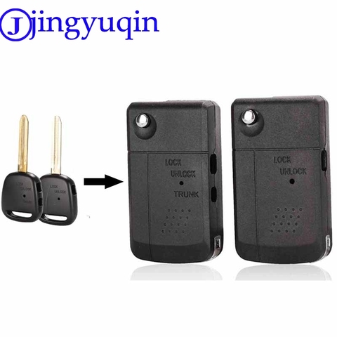 jingyuqin Modified 1/2 Buttons Car Key Shell Cover For Toyota Carina Estima Harrier Previa Corolla Celica Case Folding Flid ► Photo 1/6