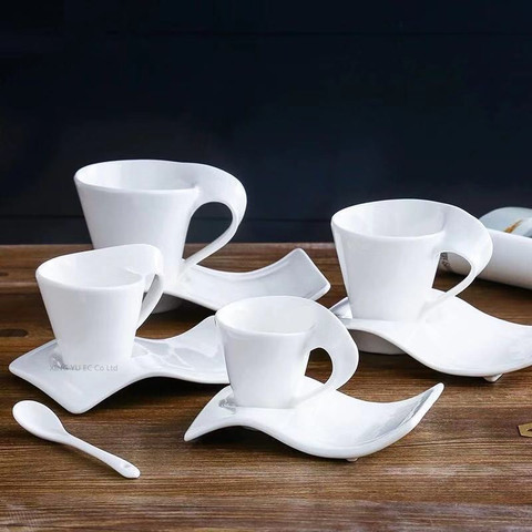 European Ceramic 200ml Coffee Cup Espresso Coffee Cup Home Mug Creative Couple Breakfast Cup Milk Cup 90ml Art Tea Cup Set ► Photo 1/6
