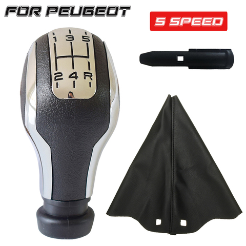 5 6 Speed Gear Shift Knob Boot Case For CITROEN C1 C3 C4 For PEUGEOT 106 107 205 206 207 306 307 308 309 405 406 407 508 605 607 ► Photo 1/6