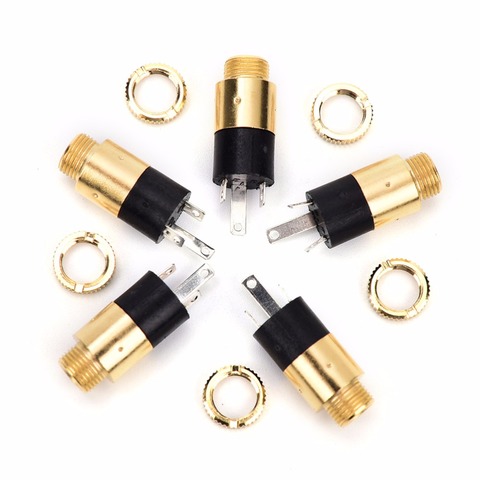 5pcs 3.5MM PJ-392 Stereo Female Socket Jack with Screw 3.5 Audio Video Headphone Connector PJ392 GOLD PLATED ► Photo 1/6