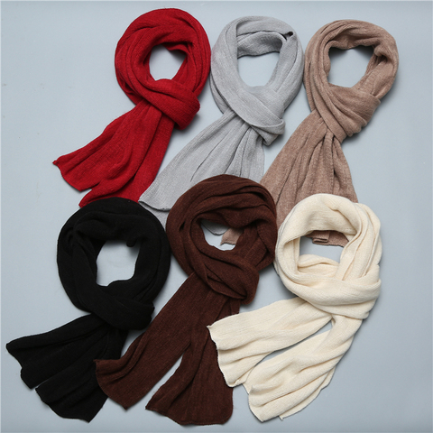 Man scarves knitted winter scarf warm cashmere like women shawls long size foulard for female lady bandana muffer ► Photo 1/6