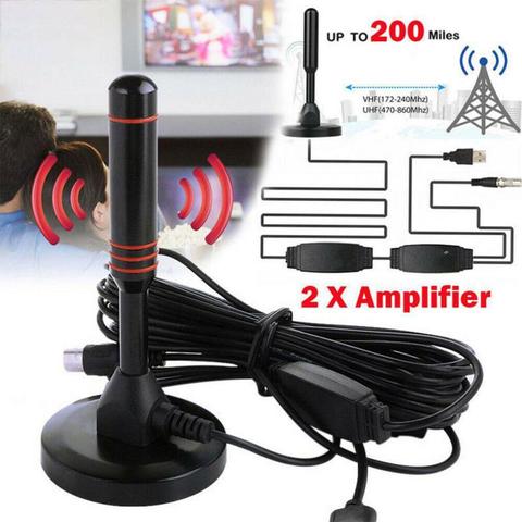 200 Miles Ultra HD Digital Indoor Amplified TV Antenna HDTV With Amplifier VHF/UHF Quick Response Indoor Outdoor Aerial HD Set ► Photo 1/6