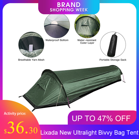 Lixada New Ultralight Bivvy Bag Tent, 100% Waterproof Sleeping Bag Cover Bivvy Sack for Outdoor Survival, Bushcraft, Bivy Bag ► Photo 1/6
