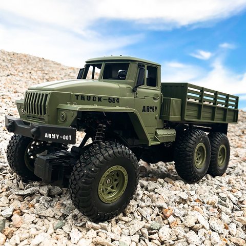 1:16 High Speed RC Car Military Truck 2.4G Six-wheel Remote Control Off-road Climbing Vehicle Model Toy for Kids Birthday Gift ► Photo 1/6