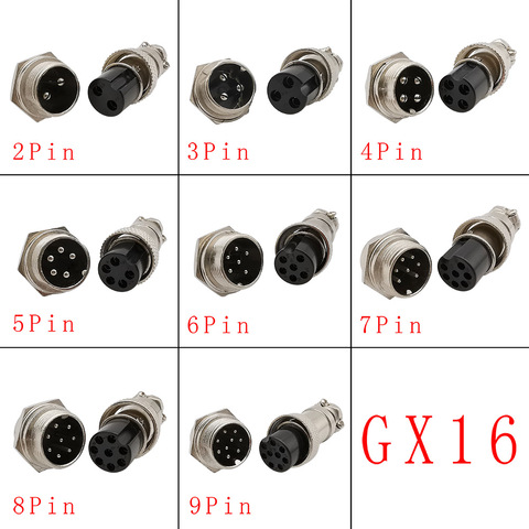 1Pcs GX16 2P 3P 4P 5P 6P 7P 8 Pin Male & Female Circular Aviation Connector GX 16 Socket & Plug Aviation Wire Panel Connectors ► Photo 1/4