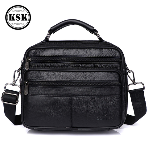 Men's Shoulder Bag Messenger Bags genuine leather men's bag 2022 Crossbody Handbag Male Leather Shoulder Bags Large Capacity KSK ► Photo 1/6