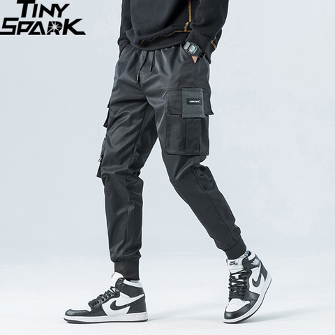 2022 Hip Hop Cargo Pants Streetwear Men Harajuku Joggers Pants HipHop Swag Ribbion Harem Pants Pockets Summer Autumn Trousers ► Photo 1/6