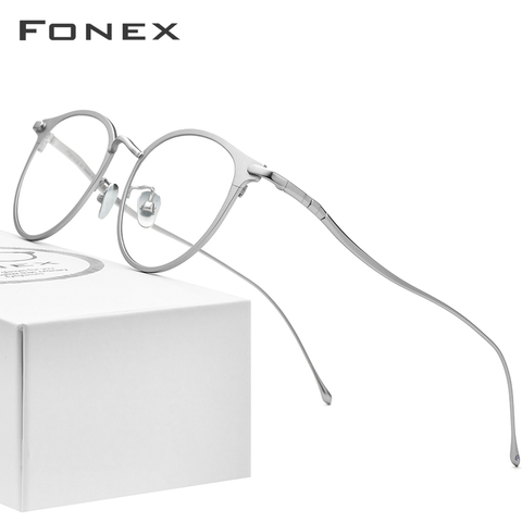 FONEX Pure Titanium Eye Glasses Frames for Women Retro Round Prescription Eyeglasses Men New Vintage Myopia Optical Eyewear 8509 ► Photo 1/6