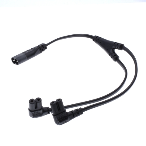 IEC320 C8 to 2X C7 Y Split AC Power Cord, IEC Figure 8 Male to 2 Female 1 in 2 Out AC Power Cable, Length=39CM Black ► Photo 1/6