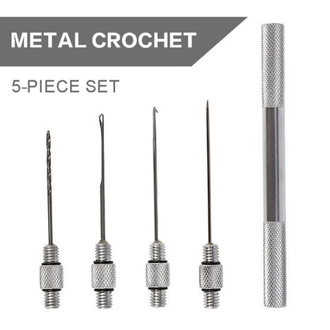 5pcs/set Stainless Steel Baiting Needle Tool Set Carp Fishing Boilie Drill Hooks ► Photo 1/6