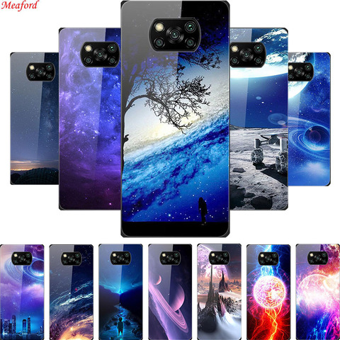 For Xiaomi Poco X3 NFC Case Tempered Glass Back Cover Case For Xiaomi Redmi Note 9 Poco F2 Pro Case For Xiaomi POCO X3 NFC Case ► Photo 1/6