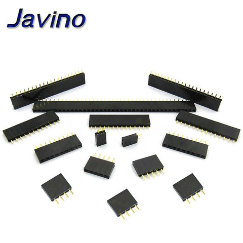 10PCS 2.54mm Single Row Pin Female Pin Header Socket 1*2p 3p 4p 5p 6p 7p 8p 9p 10p 12p 14p 16p 20p 40p Pin Connector ► Photo 1/6