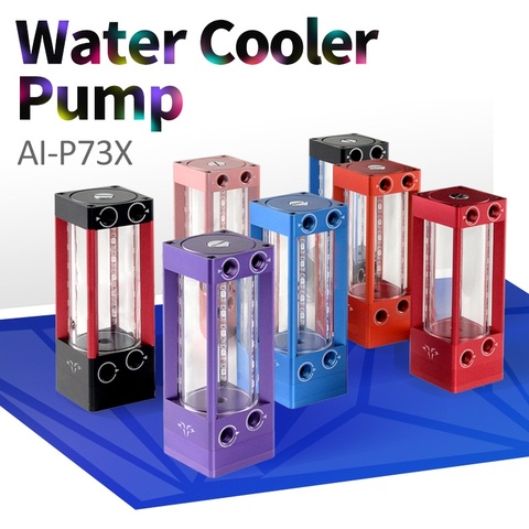 Syscooling New design water cooling pump with reservoir combo colorful liquid cooling pump DC12V RGB support ► Photo 1/6