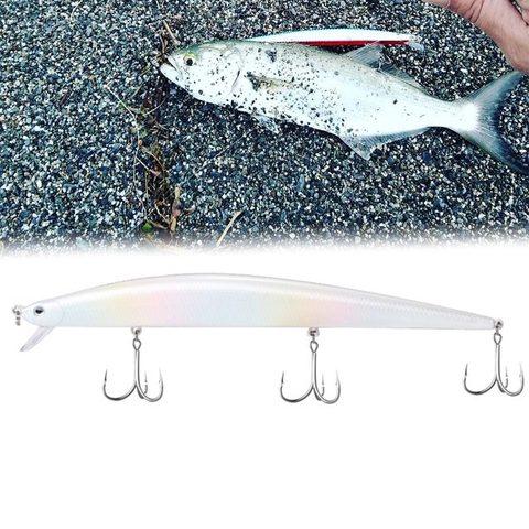 Hunthouse minnow tide slim white 175mm/34g long fish lure minnow white fishing lure rolling hard bait ► Photo 1/6
