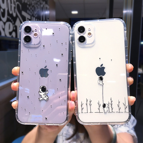 Buy Online Cute Cartoon Astronaut Star Space Phone Case For Iphone 11 Pro Max Xs Xr X 12 Mini 7 8 Plus Clear Soft Tpu Shockproof Back Cover Alitools