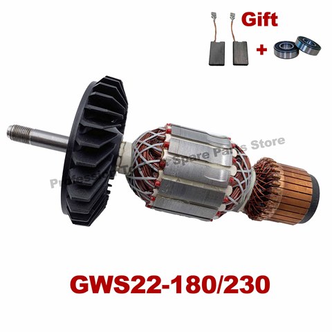 Free Bearing & Carbon Brush！AC220V-240V Armature Rotor Anchor replacement for BOSCH Angle Grinder GWS22-180 GWS22-230 ► Photo 1/3
