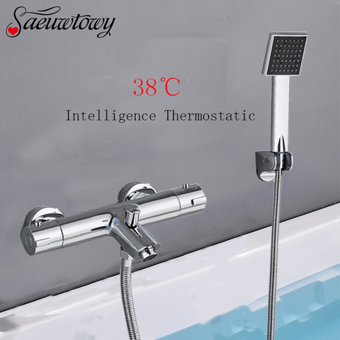 Chrome Telephone Type Wall-Mounted Thermostatic Shower Faucet Set Bathroom Faucet Hot And Cold Bathroom Tap Mixed Valve Bathtub ► Photo 1/6