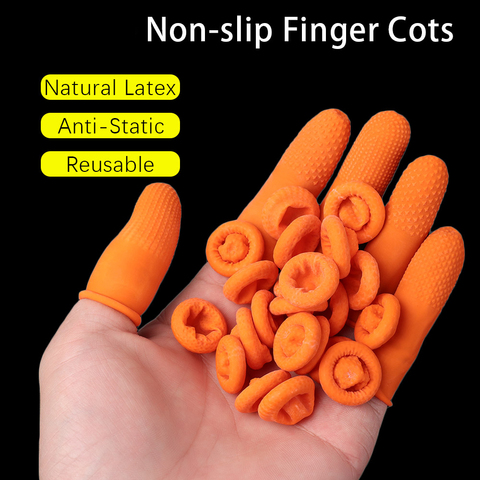 100Pcs Finger Cover Fingertips Cover Natural Rubber Gloves Non-slip Latex Finger Cots Protector Gloves Nail Art Disposable Tool ► Photo 1/6