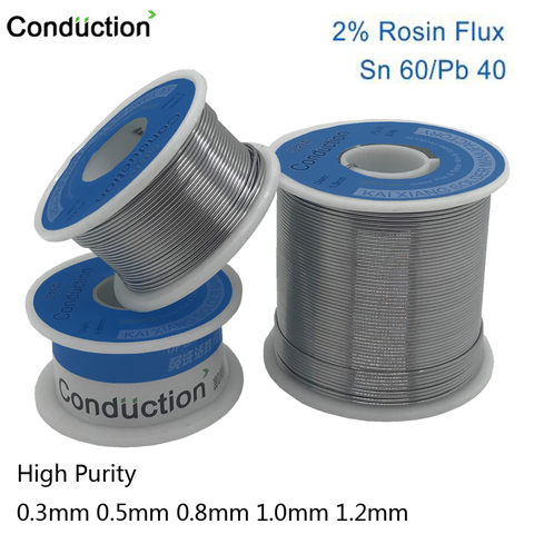 High Purity 0.3/0.6/0.8/1/1.2 63/37 FLUX 2.0% 45FT Tin Lead Tin Wire Melt Rosin Solder Soldering Wire Roll No-clean 100g 50g ► Photo 1/6