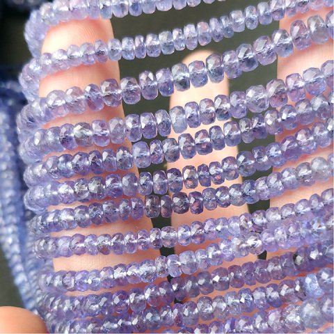 7A loose beads Tanzanite roundel faceted 4-4.5mm 18cm for DIY jewelry making FPPJ wholesale beads nature gem stone ► Photo 1/3
