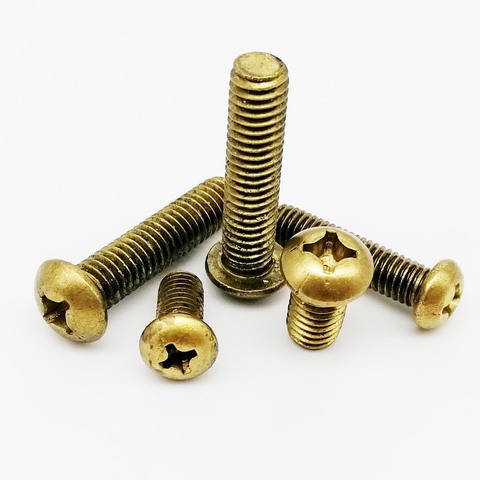 5/20pcs M3 M4 M5 M6 GB818 Pure Copper Brass Cross Round Phillips Pan Head Screw Bolt Machine Screw Diameter 3mm 4mm 5mm 6mm ► Photo 1/6