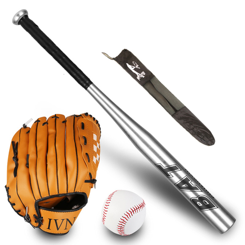 64cm Baseball Bat Kit Kids Teenager Softball Ball Baseball Gloves Baseball Set With Bag Bat Of The Bit Softball Bat 25