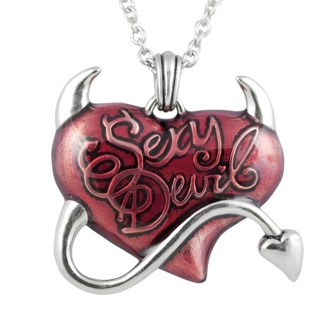 New retro gothic red heart demon pendant necklace men women chain necklace biker punk necklace pendant jewelry gift wholesale ► Photo 1/6