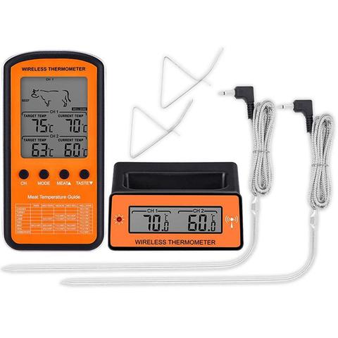 Wireless Remote Digital Cooking Food Meat Thermometer for Kitchen, Outdoor Grilling and BBQ Oven Thermometer with Dual Probe ► Photo 1/1