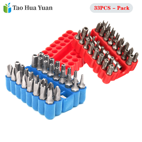 33pcs Screwdriver Tamper Proof Security Bits Set With Magnetic Extension Bit Holder Torx Hex Star Spanner Woodworking Tool Set A ► Photo 1/6