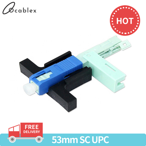 Best Price 100 PCS SC UPC Fast Connector Single-Mode Connector FTTH Tool Cold Connector Tool Fiber Optic Fast Connnector 53mm ► Photo 1/6