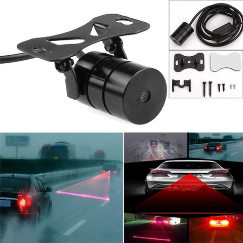  Red Line Anti Collision Rear-end Laser Tail Fog Light Car Brake Parking Lamp Rearing Warning Light Auto Styling ► Photo 1/6