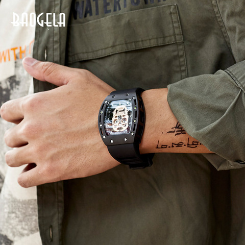 BAOGELA New Skull Men Watches Military Silicone Brand Pirate Hollow Watch Men Luminous Sports Wristwatch Relogio Masculino ► Photo 1/6