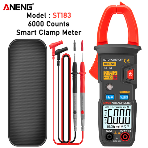 ANENG ST183 Data Show Digital Clamp Meter AC Current 6000 Counts True RMS Multimeter DC/AC Voltage Tester Hz Capacitance NCV Ohm ► Photo 1/6