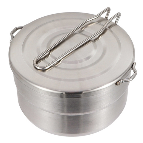 Stainless Steel Outdoor Camping Pot Portable Mountaineering Cooking Pot Cooking Tool Travel Cookware Equipment ► Photo 1/6