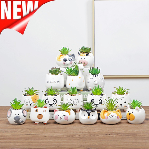 Cute Animal Flower Pot Ceramic Vase Planter Desktop Ornaments Home Decor Garden Pot Succulent Pot Plant Pot ► Photo 1/6