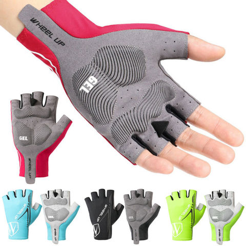 2022 New Style Unisex Cyling Gloves wheelup Bike Cycling Gel Half Finger Wears Short Finger Outdoor Sport Glove Black Red Yellow ► Photo 1/6