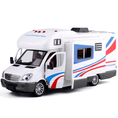 Travel luxury saloon car model journey car long vacation 1:32 metal car toy Trailer Caravan Metal Diecast Kid's Toys ► Photo 1/6