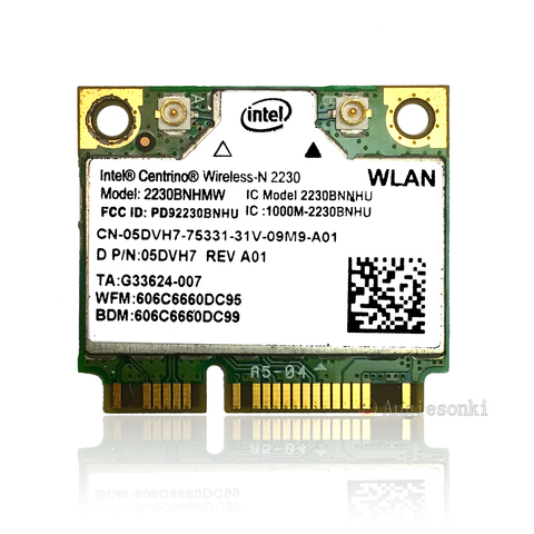2230BNHMW Wireless-N 2230 300 Mbps PCI-E BT 4.0 + WIFI CARD for Centrino Dell Inspiron 15Z 7720 M17X 14 5DVH7 13z 5323 14Z 5423 ► Photo 1/3